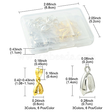 36Pcs 6 Style Grade AA Brass Ice Pick Pinch Bails for Pendant Making(KK-FS0001-26)-4