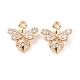 Brass Micro Pave Clear Cubic Zirconia Charms(X-KK-G418-11G)-1
