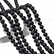 Grade A Round Frosted Natural Black Agate Beads Strands(X-G447-4)-4