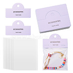 100Pcs Rectangle Clear Polypropylene Cellophane Bags, with 100Pcs Word Accessories Printed Paper Foldable Header Cards, Lilac, Bags: 10x8cm, unilateral thickness: 0.035mm(CDIS-TA0001-36E)