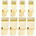 18Pcs 2 Styles Rack Plating Brass Glue-on Flat Pad Bails, Mixed Color, 16.5~18.5x11~15.5mm, Hole: 4.5mm, 9pcs/color(KK-AR0001-80B)