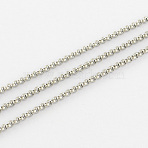 Tarnish Resistant Unwelded 304 Stainless Steel Rolo Chains, Belcher Chain, with Spool, Stainless Steel Color, about 32.8 Feet(10m)/roll, 3x1mm(CHS-R006-3mm-02)
