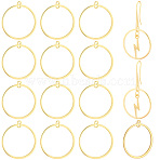 30Pcs Brass Links/Connectors, Cadmium Free & Nickel Free & Lead Free, Ring, Real 18K Gold Plated, 28x25x1mm, Hole: 1mm(KK-BBC0028-46)
