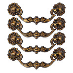 Alloy Pull Drop Handles, Cabinets Handles, Doorknob Accessories, with Screw, Antique Bronze, 42.5x125x12mm(FIND-WH0148-254)