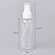 100ml Plastic Spray Bottles, Refillable Mist Pump, with Bottle Caps, Empty Alcohol Bottle, Clear, 13.5x4cm, Capacity: 100ml(3.38 fl. oz)(AJEW-G022-01)
