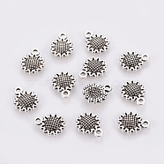 Tibetan Style Alloy Charms, Cadmium Free & Lead Free, Sunflower, Antique Silver, 12x9x2mm, Hole: 1mm(X-LF10257Y-NF)