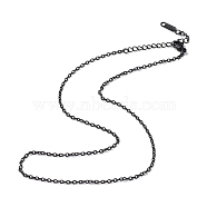 304 Stainless Steel Cable Chain Necklace for Men Women, Gunmetal, 15.94 inch(40.5cm)(NJEW-K245-025E)
