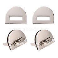 Zinc Alloy Bag Twist Lock Accessories, with Iron Finding, Handbags Turn Lock, Sectorial, Platinum, 1.2~4.2x3.1~3.9x0.05~1cm(FIND-WR0004-48)