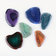 Mixed Shape Dyed Natural Crackle Agate Big Pendants, Mixed Color, 45~90x20~63x6~8mm, Hole: 1.5mm(G-R275-313)