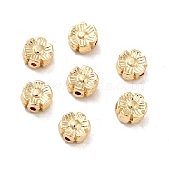 Rack Plating Alloy Beads, Long-Lasting Plated, Cadmium Free & Lead Free, Flower, Real 14K Gold Plated, 6x3mm, Hole: 1mm(PALLOY-D004-02LG)