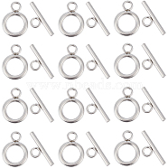 50Pcs 304 Stainless Steel Toggle Clasps, Ring, Stainless Steel Color, Ring: 16.5x12x2mm, Hole: 3mm, Bar: 18x7x2mm, Hole: 3mm(STAS-SC0006-76)