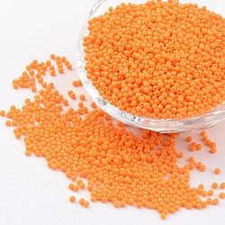 12/0 Grade A Baking Paint Glass Seed Spacer Beads, Orange, 2x1.5mm, Hole: 0.7mm, about 2840pcs/50g(X-SEED-Q009-FJX13)
