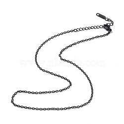 304 Stainless Steel Cable Chain Necklace for Men Women, Gunmetal, 15.94 inch(40.5cm)(NJEW-K245-025E)