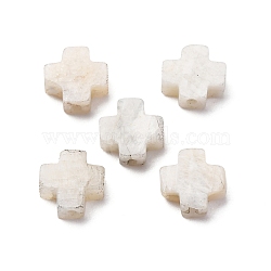 Natural Moonstone Beads, Cross, 8x8x3mm, Hole: 1.2mm(G-K369-04K)