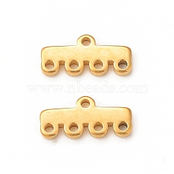 304 Stainless Steel Chandelier Component Links, 5-Loop Connector, Rectangle, Golden, 5x11.5x1.5mm, Hole: 1mm(STAS-A074-02D-G)