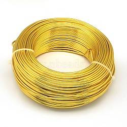 Round Aluminum Wire, Bendable Metal Craft Wire, for DIY Jewelry Craft Making, Gold, 10 Gauge, 2.5mm, 35m/500g(114.8 Feet/500g)(AW-S001-2.5mm-14)