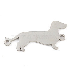 Non-Tarnish 304 Stainless Steel Connector Charms, Laser Cut, Dog Links, Stainless Steel Color, 11x22x1mm, Hole: 1.2mm(X-STAS-Z076-22P)