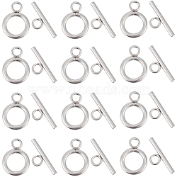 50Pcs 304 Stainless Steel Toggle Clasps, Ring, Stainless Steel Color, Ring: 16.5x12x2mm, Hole: 3mm, Bar: 18x7x2mm, Hole: 3mm(STAS-SC0006-76)