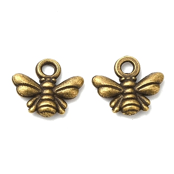 Tibetan Style Alloy Charms, Bees, Cadmium Free & Lead Free, Antique Bronze, 9.5x11x2mm, Hole: 1.5mm, about 2380pcs/1000g