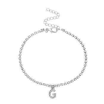 Fashionable and Creative Rhinestone Anklet Bracelets, English Letter G Hip-hop Creative Beach Anklet for Women