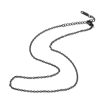 304 Stainless Steel Cable Chain Necklace for Men Women, Gunmetal, 15.94 inch(40.5cm)