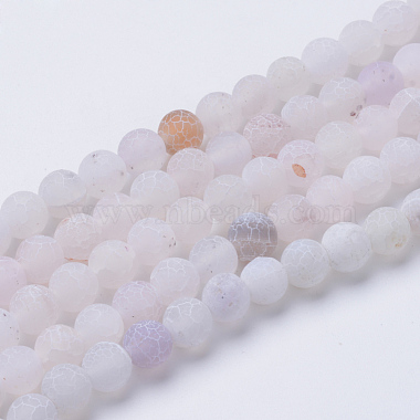 10mm WhiteSmoke Round Crackle Agate Beads
