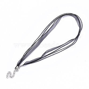 Waxed Cord and Organza Ribbon Necklace Making(X-NCOR-T002-332)-2