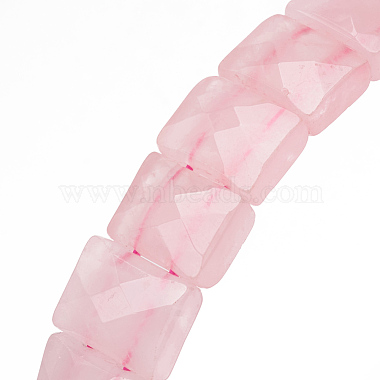 Pulseras elásticas naturales de piedras preciosas de cuarzo rosa(BJEW-F406-B04)-3