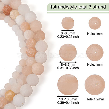 Yilisi 3 Strands 3 Style Natural Pink Aventurine Beads Strands(G-YS0001-13)-3