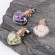 Heart Glass Bottle Gemstone Pendants(PALLOY-JF00175)-1
