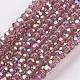Faceted(32 Facets) Round Electroplate AB Color Plated Glass Beads Strands(X-EGLA-D021-81)-1