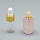 多面的な天然ローズクオーツ開閉可能な香水瓶ペンダント(G-E556-05B)-1