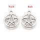 Tibetan Style Alloy Flat Round with Star Charms(TIBEP-5248-AS-LF)-2