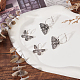 2 Pairs 2 Style Moth & Butterfly Zinc Alloy Dangle Hoop & Leverback Earrings(EJEW-AN0002-64)-7