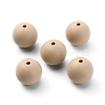 Silicone Beads, Round, Tan, 14.5~15mm, Hole: 2.2mm(SIL-WH0012-001L)
