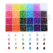 Transparent Acrylic Beads, Bicone, Mixed Color, 6x5.5mm, Hole: 1~2mm, about 2400pcs/box(TACR-X0001-08-6mm)
