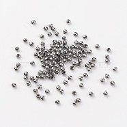 Iron Spacer Beads, Round, Gunmetal, about 2mm in diameter, 2mm wide, hole: 1mm(E004-B)