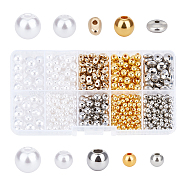 CHGCRAFT 810Pcs 9 Styles Plastic Beads, Round & Teardrop & Flat Round, Mixed Color, 810pcs/box(KY-CA0001-14)
