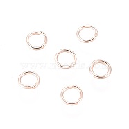 304 Stainless Steel Open Jump Rings, Rose Gold, 22 Gauge, 4x0.6mm, Inner Diameter: 3mm(X-STAS-O098-01RG-05)