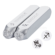 Iron Seal Stamps, Stamping Tools, for Leather Craft, Sagittarius, 65.5x10mm, 2 patterns, 1pc/pattern, 2pcs(AJEW-BC0001-04K)