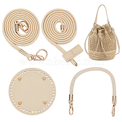 WADORN Imitation Leather Bag Bottoms & Purse Strap & Drawstring for Bucket Bag Set, with Iron & Alloy Findings, Navajo White(FIND-WR0009-88)