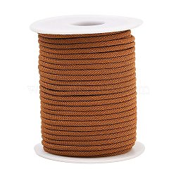 Nylon Threads, Milan Cords/Twisted Cords, Chocolate, 3mm, about 21.87 yards(20m)/roll(NWIR-P018-40)