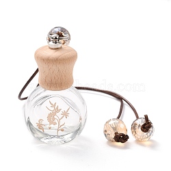 Empty Perfume Bottle Pendants, Aromatherapy Fragrance Essential Oil Diffuser Bottle, Car Hanging Decor, PeachPuff, 31.5cm(HJEW-C009-03)