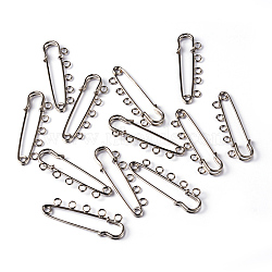 Iron Kilt Pins, Platinum Color, about 16mm wide, 50mm long, hole: 3mm(X-E352-1)