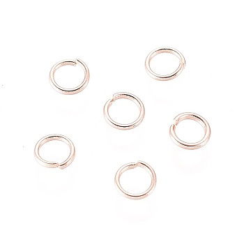 304 Stainless Steel Open Jump Rings, Rose Gold, 22 Gauge, 4x0.6mm, Inner Diameter: 3mm