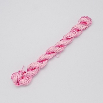10M Nylon Jewelry Thread, Nylon Cord for Custom Woven Bracelets Making, Hot Pink, 2mm