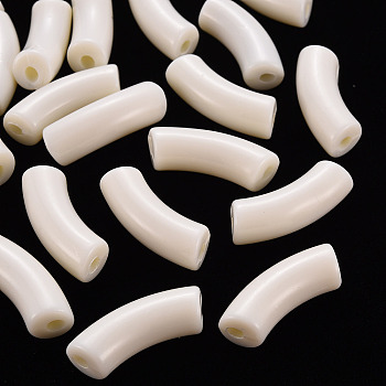 Opaque Acrylic Beads, Curved Tube, Old Lace, 36x13.5x11.5mm, Hole: 4mm, about 133pcs/500g
