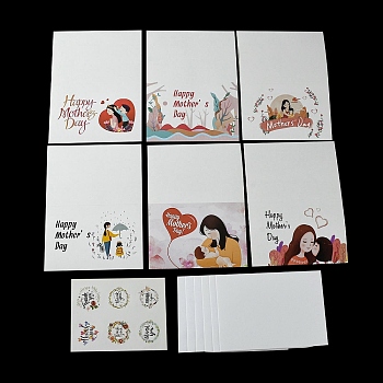 Mother's Day Gift Cards, with Envelope and Sticker, Red, 100x150x0.6mm