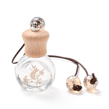 Empty Perfume Bottle Pendants, Aromatherapy Fragrance Essential Oil Diffuser Bottle, Car Hanging Decor, PeachPuff, 31.5cm