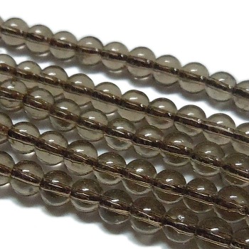 Synthetic Smoky Quartz Beads Strands, Round, 6mm, Hole: 0.8mm, about 67pcs/strand, 15.5 inch